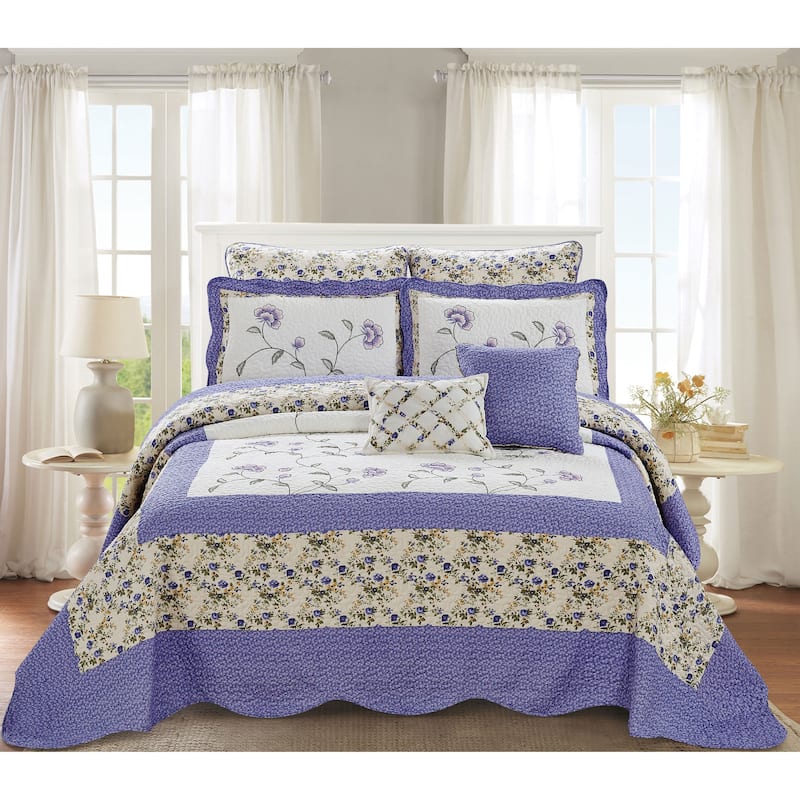 Serenta Oversized Saigon 7 Piece Bedspread Set, Queen and King