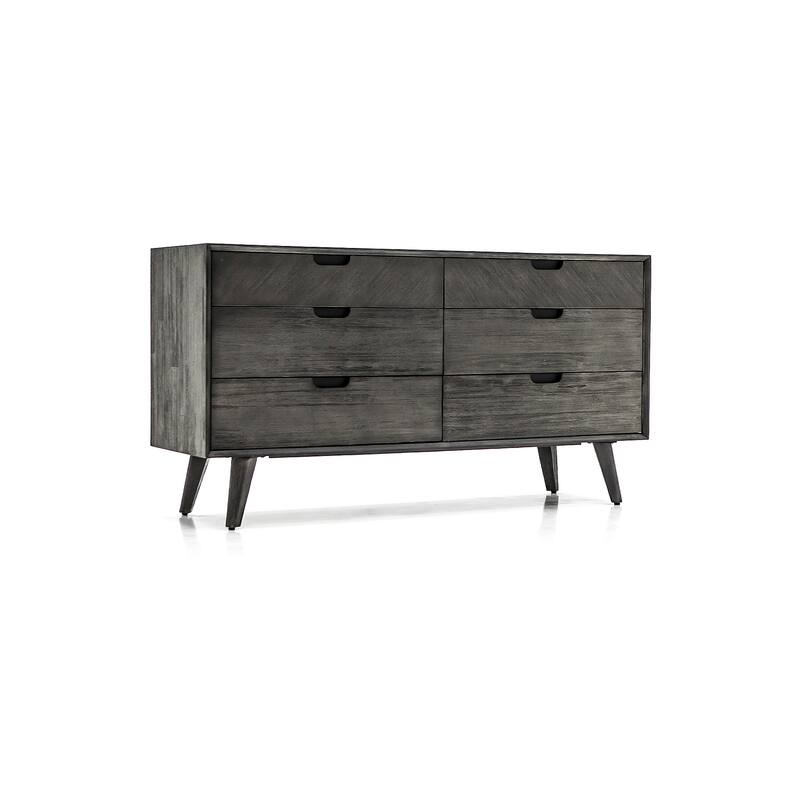 Mohave Mid-Century Modern 6 Drawer Acacia Wood Dresser