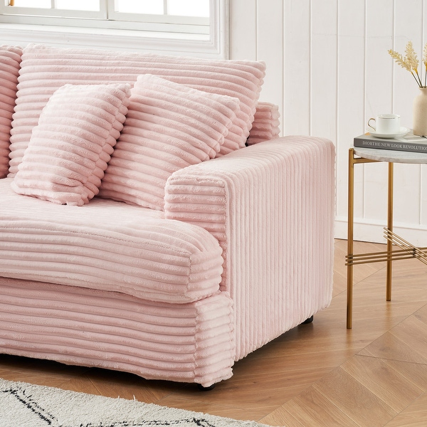 79.3 Corduroy 3 Seater Upholstered Sofa On Sale Bed Bath Beyond 41186280