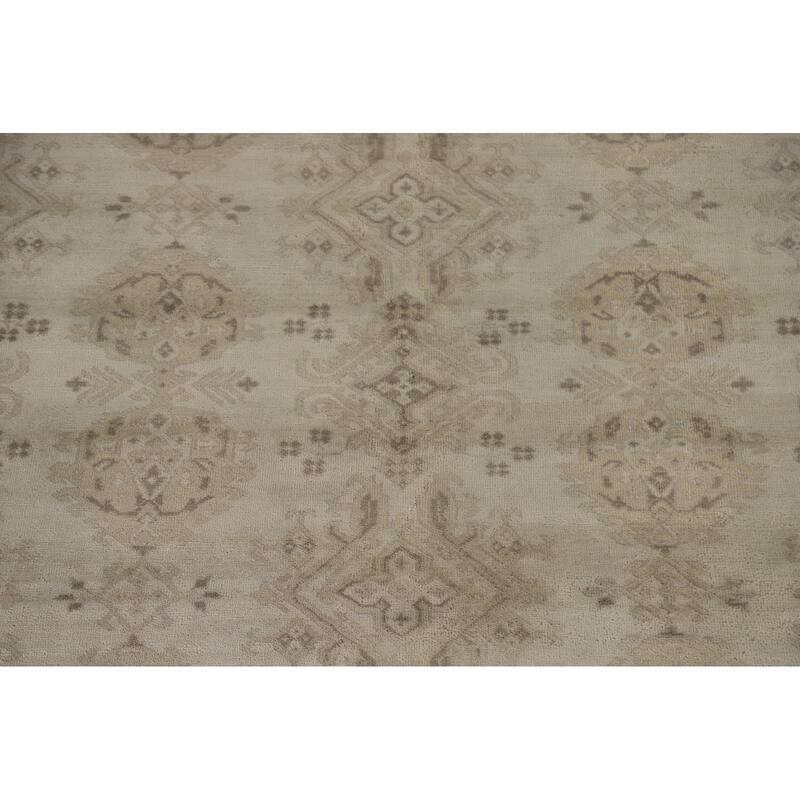 Oushak Area Rug Hand-Knotted Oriental Wool Carpet - 8'11"x 12'0"