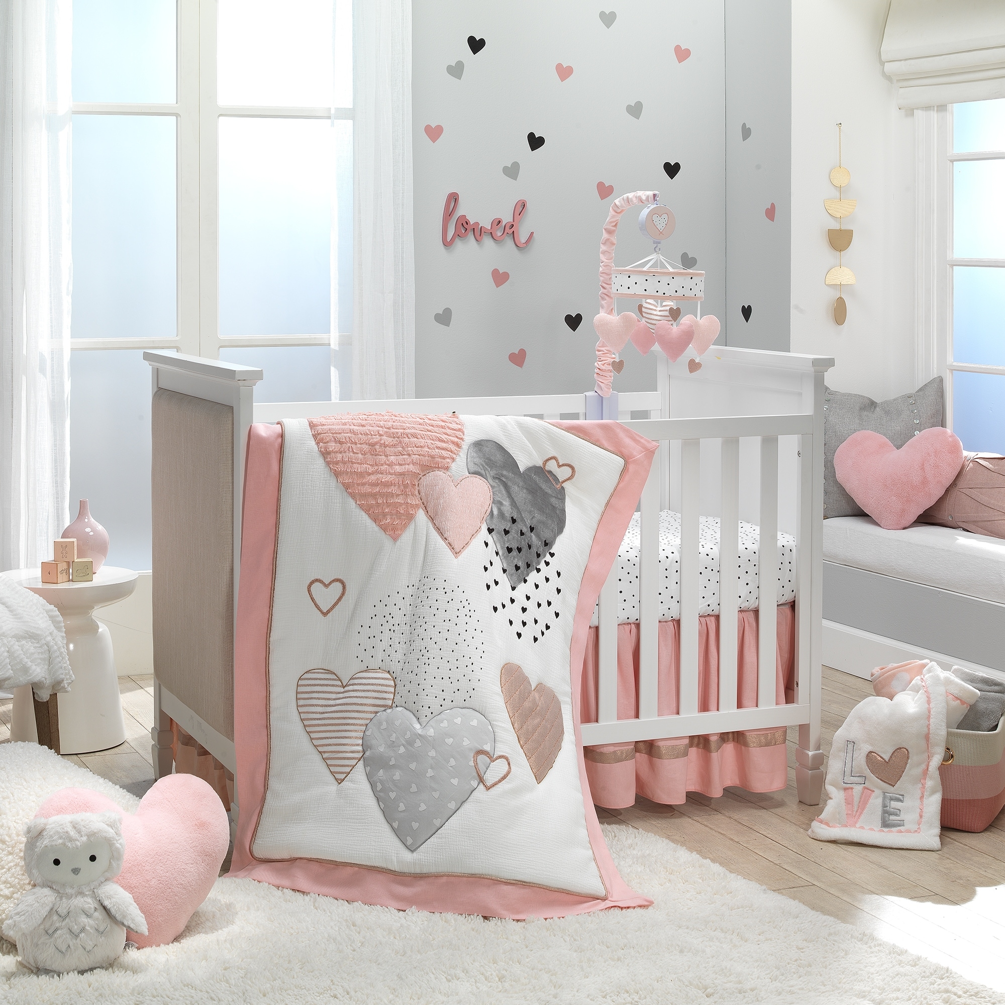 Heart crib bedding clearance