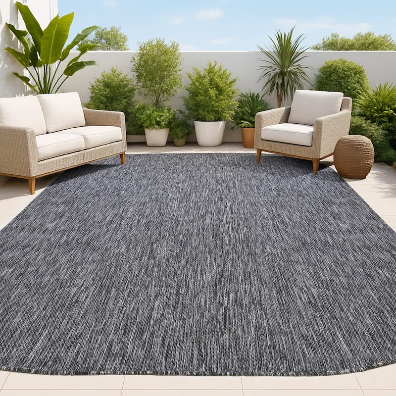 JONATHAN Y Miles Modern Minimalist Radius Corner Solid Indoor/Outdoor Shaped Area Rug