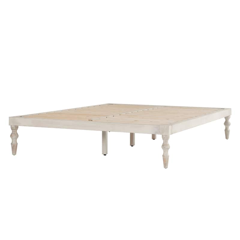 MH London Rhonda Solid Mango Wood Platform Bed