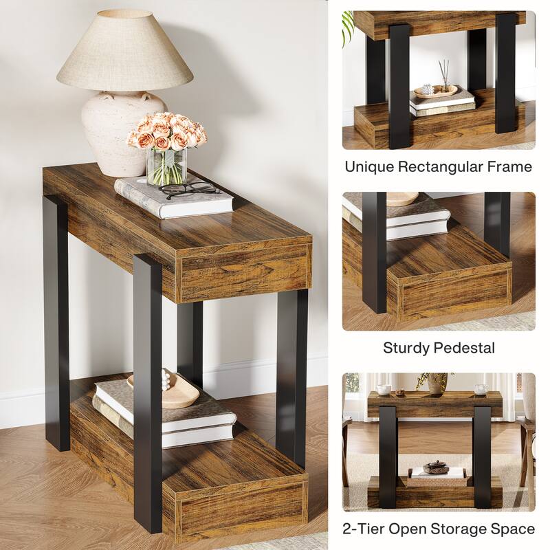 31.5-inch Modern Side Table with Storage for Living Room