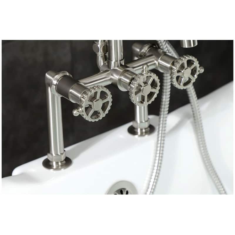 Kingston Brass AE840.CG Fuller Deck Mounted Tub Filler with Built-In