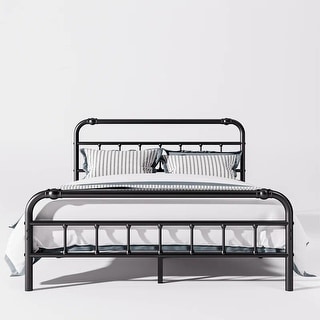 44 Inch Heavy Duty Anti Sway Iron Bed With Headboard And Footboard