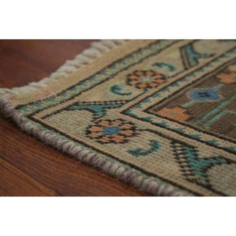 Hand Knotted Oriental 100% Wool Carpet Traditional Floral Peach Tabriz Area Rug - 9' 2'' X 6' 3''