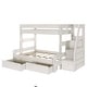 preview thumbnail 16 of 14, Max and Lily Modern Farmhouse Twin Over Full Bunk Bed With Staircase and Storage Drawers