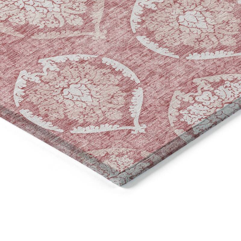 Machine Washable Indoor/ Outdoor Chantille Traditional Damask Rug