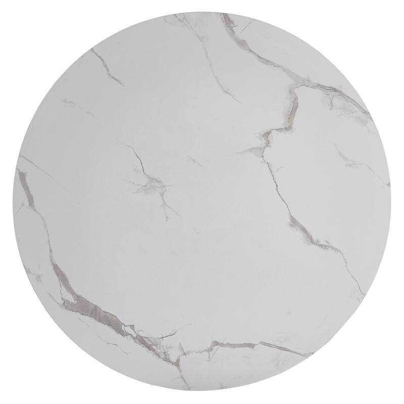 Bristol Modern Solid Wood Top Dining Table with Powder Coated Stainless Steel Pedestal Black Base for Home Kitchen or Restaurant