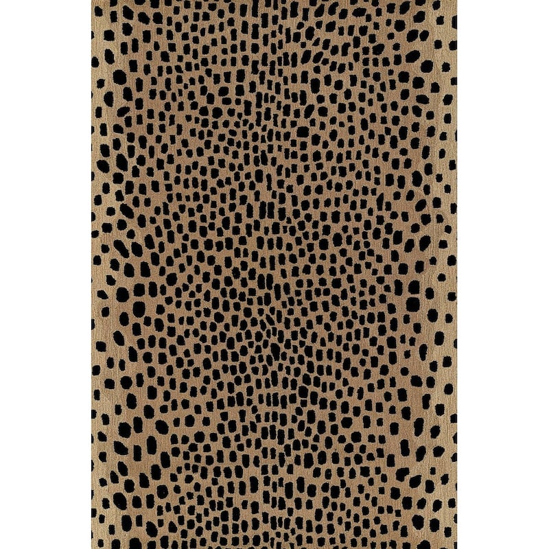 Erin Gates by Momeni Woodland Cheetah Beige Hand Tufted Wool Area Rug - 3' 6" x 5' 6" - Beige - Rectangle