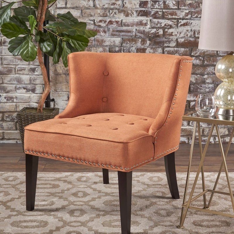 Adelina Upholstered Accent Chair by Christopher Knight Home - Orange