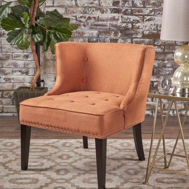 Adelina Upholstered Accent Chair by Christopher Knight Home - Orange
