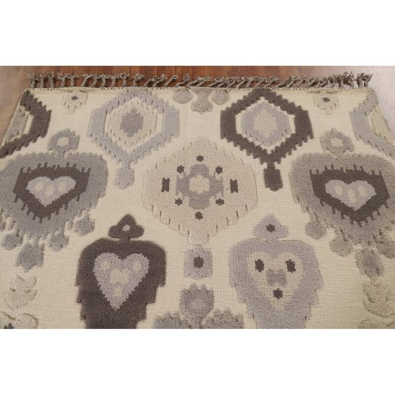 Geometric Moroccan Oriental Area Rug Handmade Wool Carpet - 5'2"x 8'0"