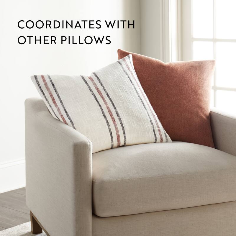 Yarn-Dyed Cotton Decor Throw Pillow in Framed Stripe