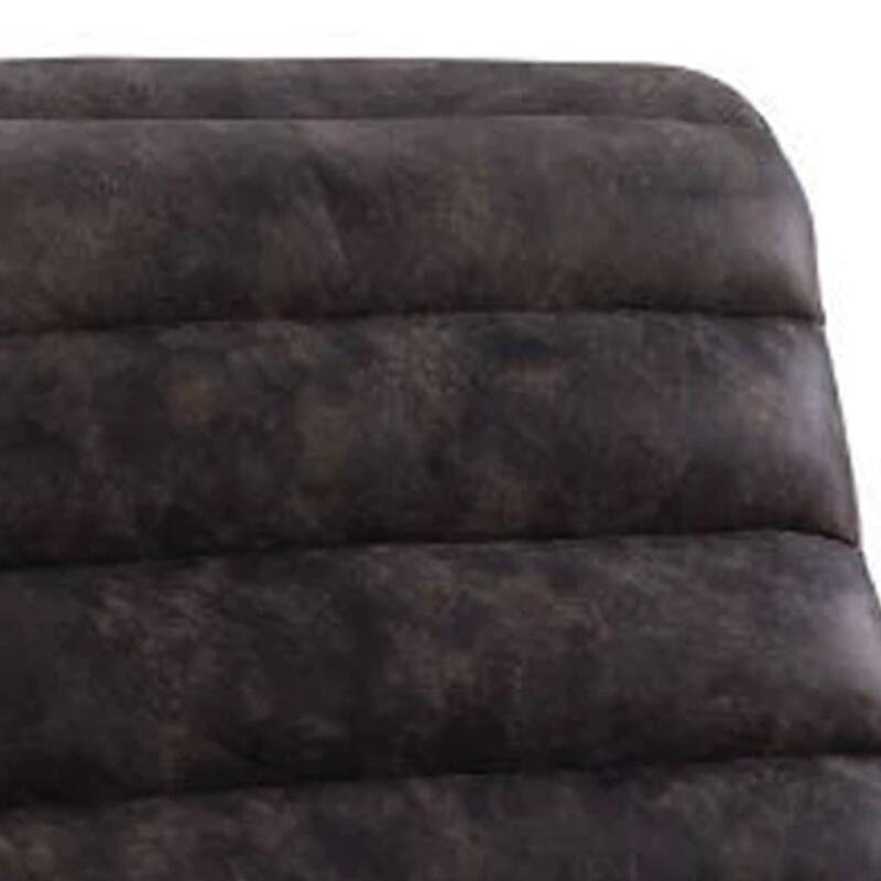 Power Recliner with Leather Upholstery and Vertical Tufting, Gray