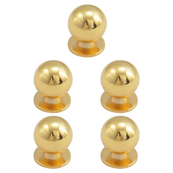 5pcs Knobs Zinc Alloy Round Knob Drawer Pull Handle DIY Furniture Cabinet Cupboard Wardrobe Dresser Door Replacement Gold Tone