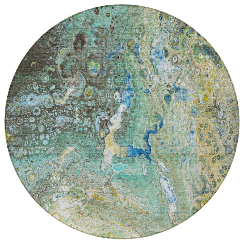 HomeRoots Abstract Contemporary Rectangle Outdoor Rug