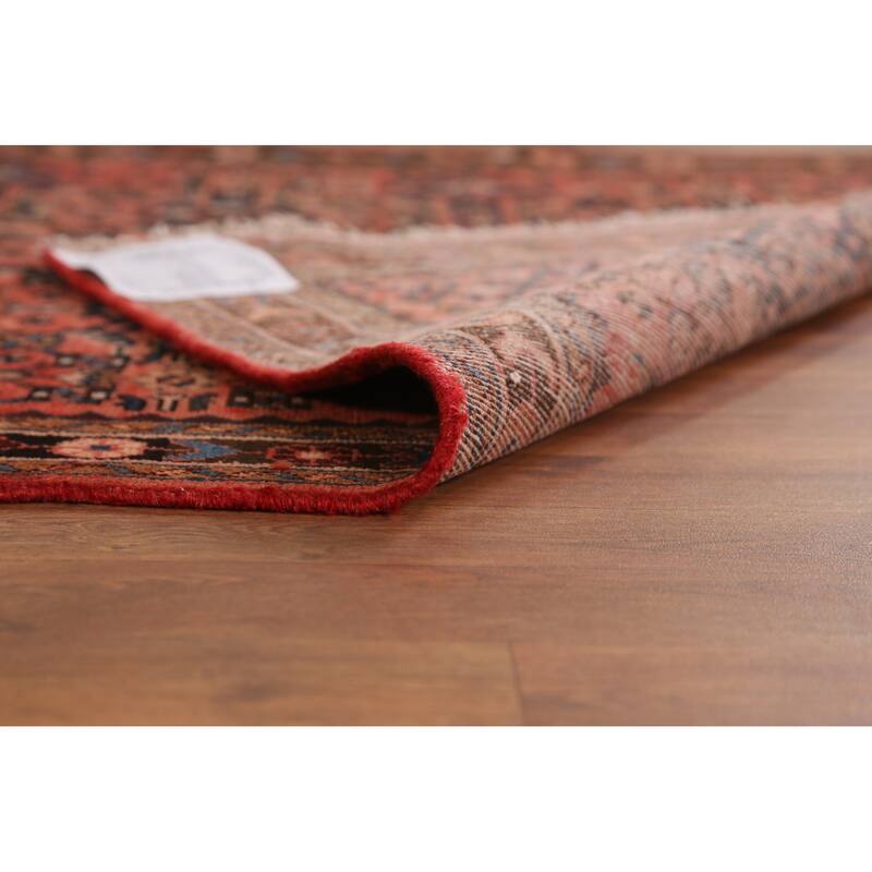 Hand Knotted Oriental 100% Wool Carpet Traditional All-Over Oranges & Rust Hossainabad Runner Rug - 16' 4'' X 3' 6''