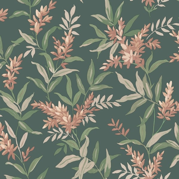 dark green floral wallpaper