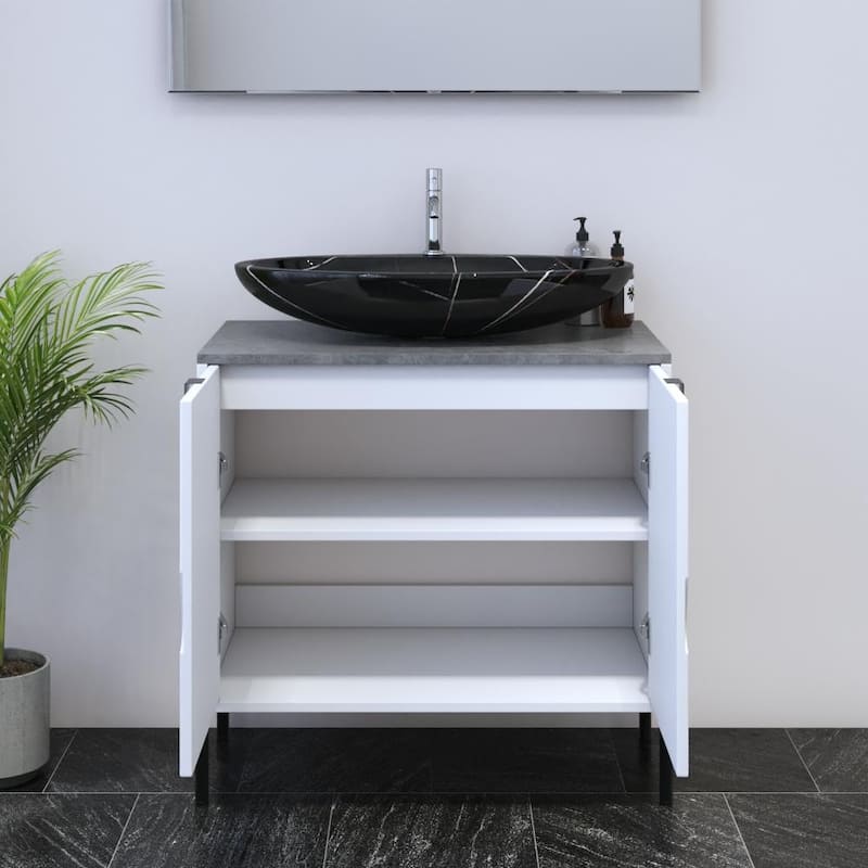 Teardrop 2D 80 Floating Bathroom Vanity (32" Width)
