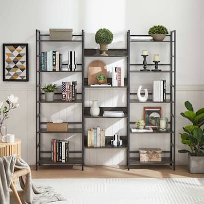 Triple Wide 5-shelf Bookshelves