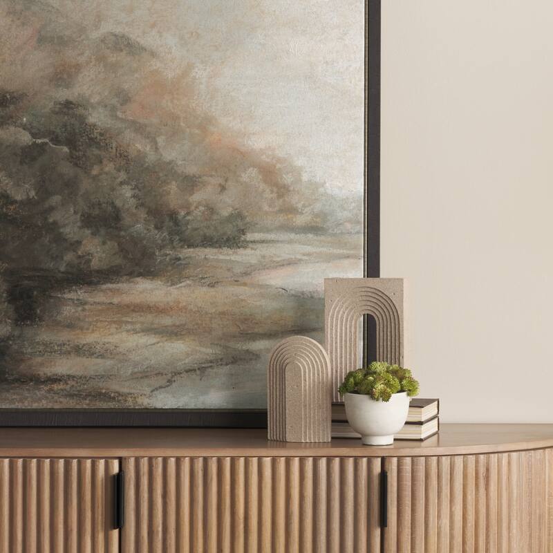 Kacia Resin Textured SandStone / Gray Decorative Object