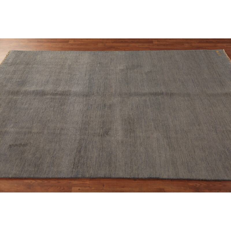 Modern Gray Gabbeh Oriental Area Rug Handmade Wool Carpet - 5'4" x 7'8"