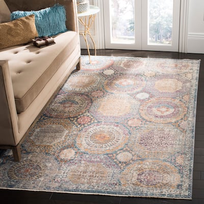 SAFAVIEH Illusion Raegan Vintage Boho Oriental Viscose Rug with Fringe