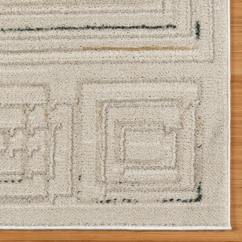 Gertmenian Trevi Polyester High-Low Plush Neutral Modern Abstract Indoor Area Rug Collection
