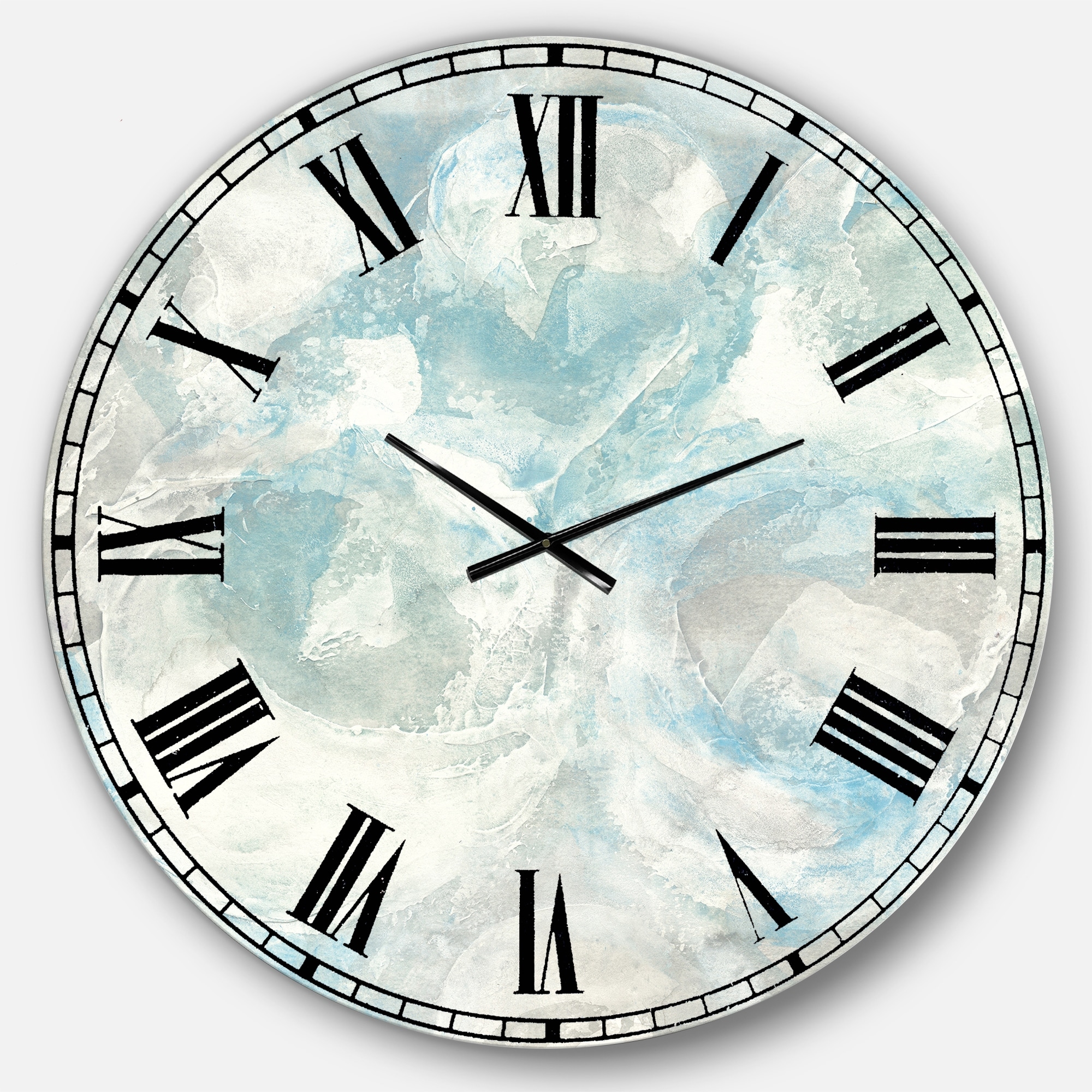 Designart Pale Blue Shade Iii Modern Farmhouse Large Wall Clock