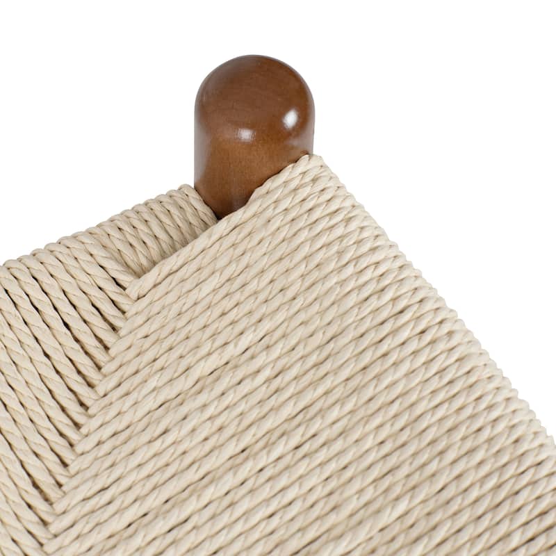 Poly & Bark Weave 23.5" Seat Height Counter Stool - Solid Wood with Woven Seat
