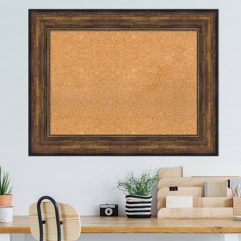 Ballroom Bronze Framed Natural Corkboard Bulletin Board