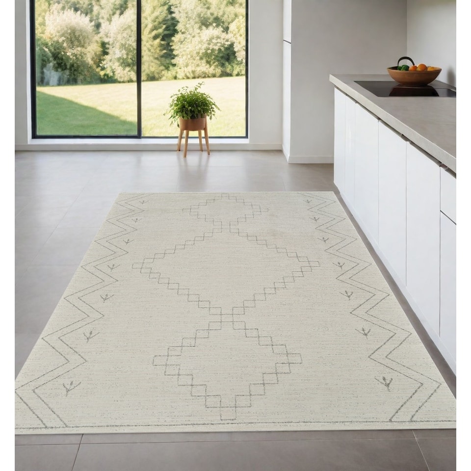 Betab Distressed Abstract Modern Stain Resistant Woven Durable Area Rug By HomeRoots