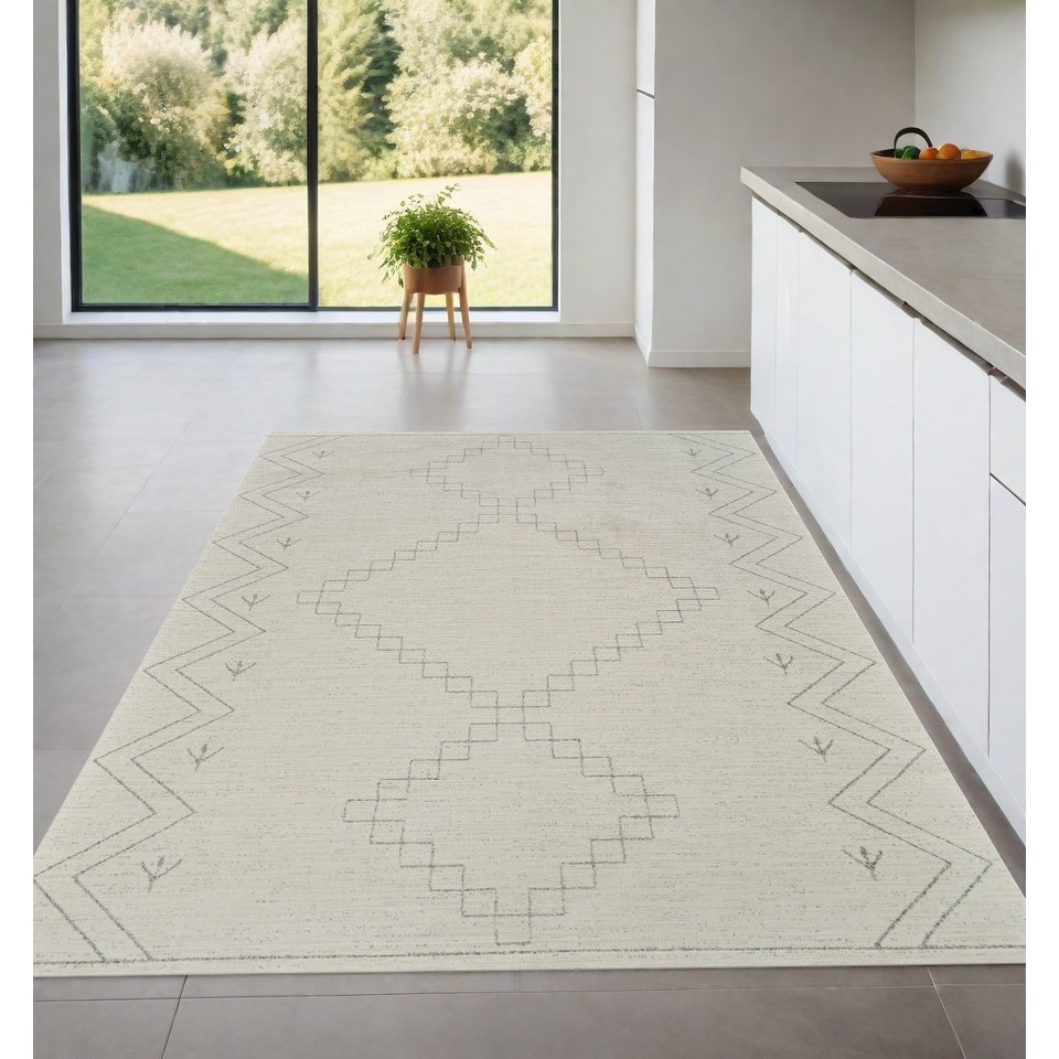 Vobi Betab Distressed Abstract Modern Stain Resistant Woven Durable Area Rug By HomeRoots