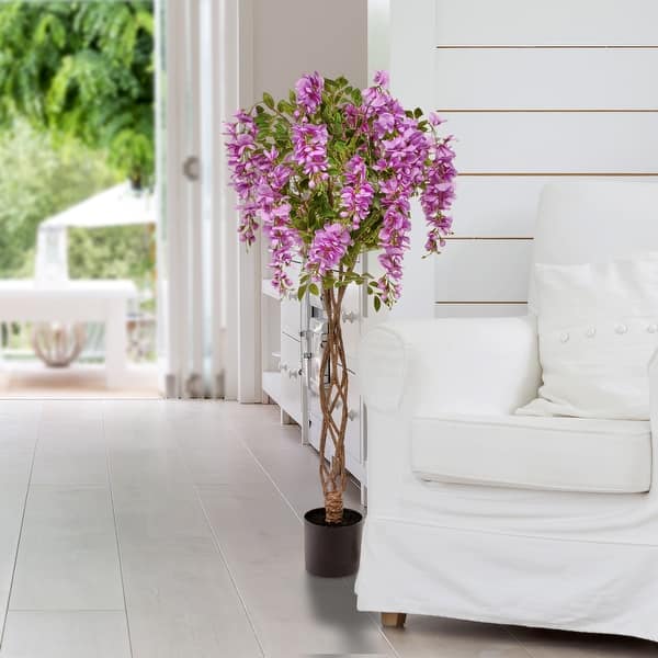Potted Flowering Wisteria Tree 48" - On Sale - Bed Bath & Beyond - 39942549