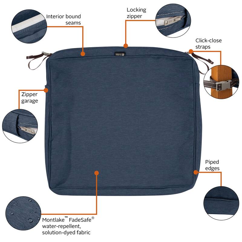 Classic Accessories Montlake Water-Resistant Patio Seat Cushion Slip Cover