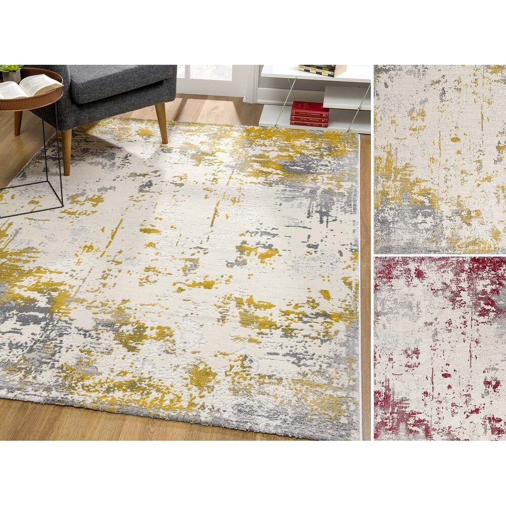 RIMA Modern Contemporary Abstract 5X8 5x7 Rug 4999 Red
