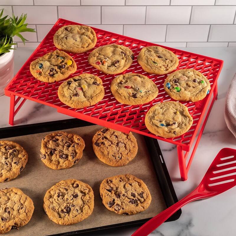 Hutzler Coolwave Stackable Cooling Rack, 15 x 10 Inches, Collapsible Baking Rack, BPA Free