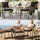 preview thumbnail 5 of 20, Moasis 5-Piece Outdoor Wicker Patio Bistro Set with Footrest Ottomans