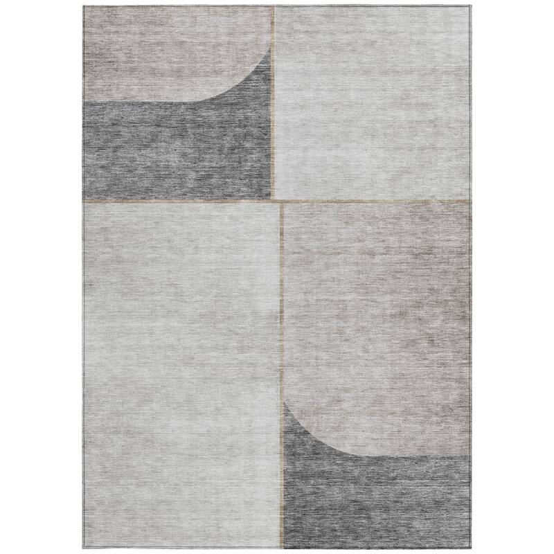 HomeRoots Abstract Transitional Rectangle Outdoor Rug
