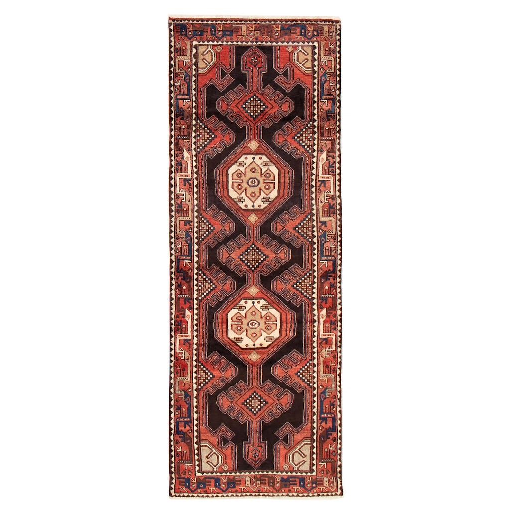 Konya Anatolian Black, Red Rug 3'5" x 9'6" - 3'5 x 9'6