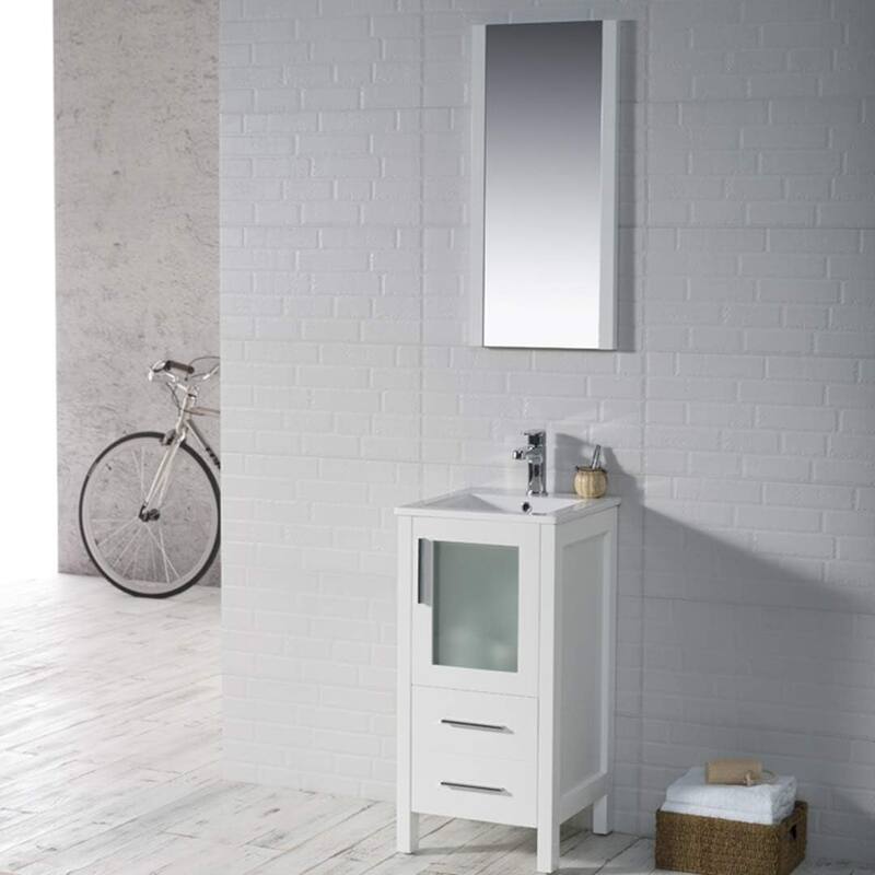 Blossom 16" Bathroom Vanity with Ceramic Sink and Matching Mirror