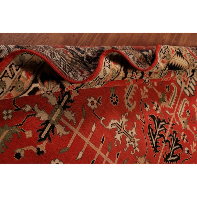 All-Over Orange Oushak Oriental Large Area Rug Handmade Wool Carpet - 11'10" x 14'7"