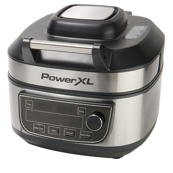 PowerXL 1550W 6 qt 12 in 1 Grill Air Fryer Combo with Glass Lid Bed Bath Beyond 32677817