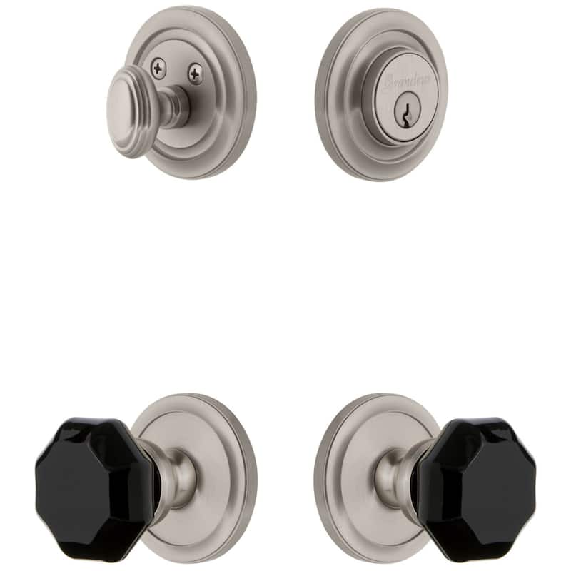 Grandeur Circulaire Solid Brass Rose Single Cylinder Keyed Entry - Satin Nickel