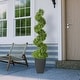 preview thumbnail 3 of 3, Puleo International 5 ft. Topiary Spiral Boxwood Artificial Tree