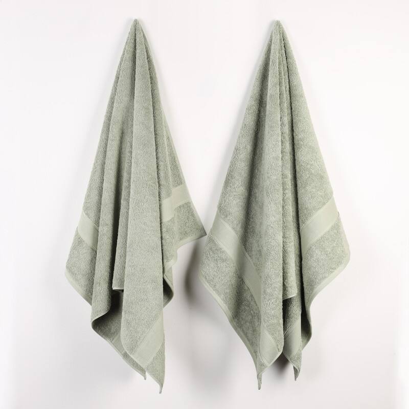 Superior Oregon Organic Cotton Solid Bath Sheet, Set of 2 - Sage