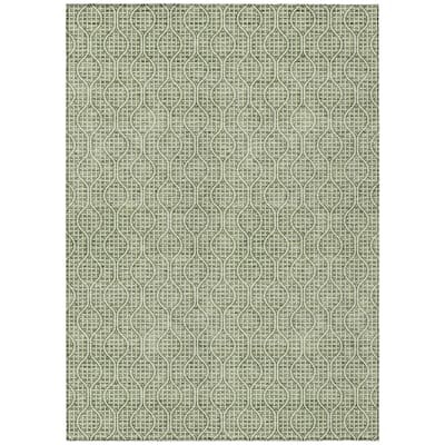 Machine Washable Indoor/ Outdoor Chantille Criss Cross Geo Rug