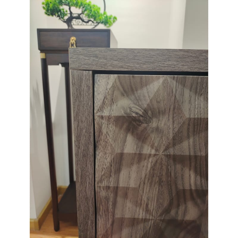 Modern Style Buffet Cabinet,Sideboard Buffet Cabinet With Storage,Storage Cabinet with 4 Diamond-shaped relief Doors
